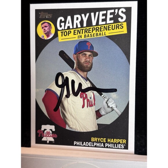 Gary Vaynerchuk Vee Signed 2019 Topps w/ Bryce Harper Auto With Photo Included - Picture 3 of 5